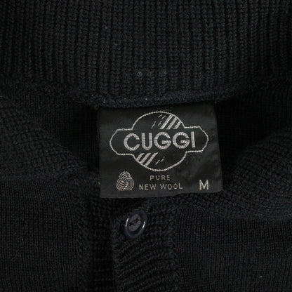 Vintage Coogi 80's Black Wool Cuggi Quarter Button Sweater Black Mens Medium