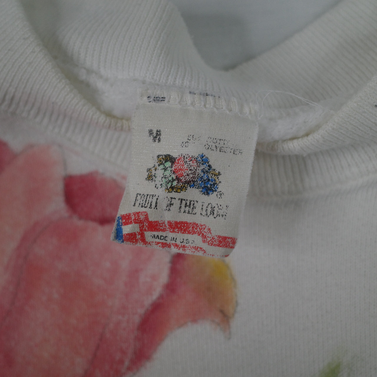 Vintage Cute Bunny Rabbit Graphic Crewneck Sweater White Women's Small