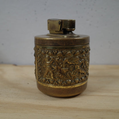 Erhard Table Lighter 1960's Cherub Brass Unrestored