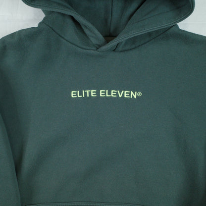 Elite Eleven Hoodie Green Neon Logo Hoodie Oversized Sweater Pullover Mens Small
