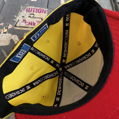 DC Shoes Fittted Cap 7 1/8 Yellow Red Embroidery Cap Hat