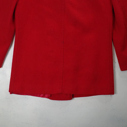 Pendleton Double Breasted 1970's Pea Long Wool Red Coat Women's 8 USA Made