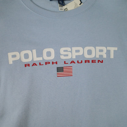 Polo Ralph Lauren Polo Sport Baby Blue Spell Out Sweater Crewneck Mens XXL NWT