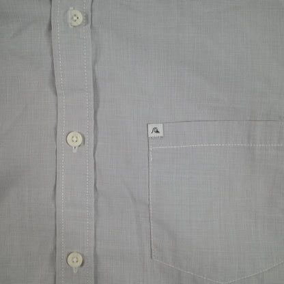 Quicksilver Wilsden Short Sleeve Button Up Shirt Grey Size Medium RRP $59 2015