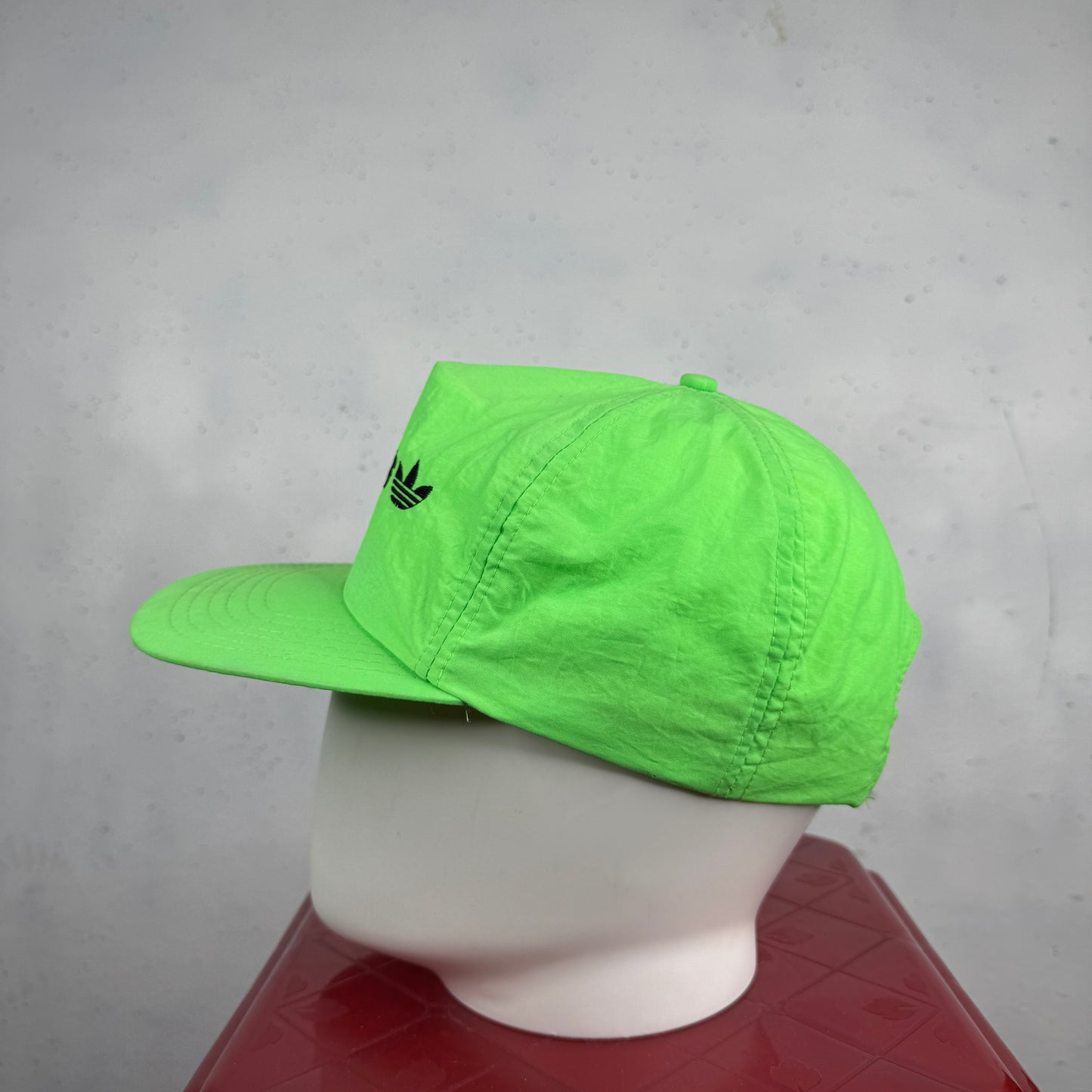 Vintage Adidas Hat Adult Neon Green Nylon Snapback Cap
