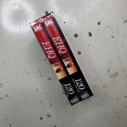 SKC VHS Tape EHQ 120 Back Coating Brand NEW SEALED Video Cassette Tape 2 Pack