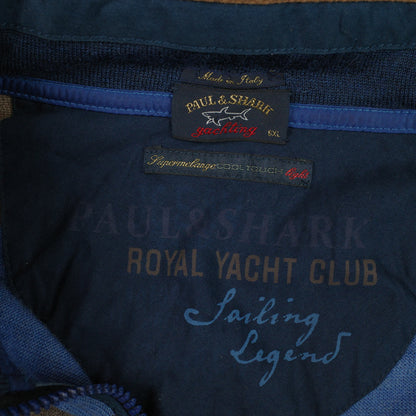 Paul & Shark Sweater Mens 6XL Blue Grey  Quarter Zip Competition Yachting Made in Italy