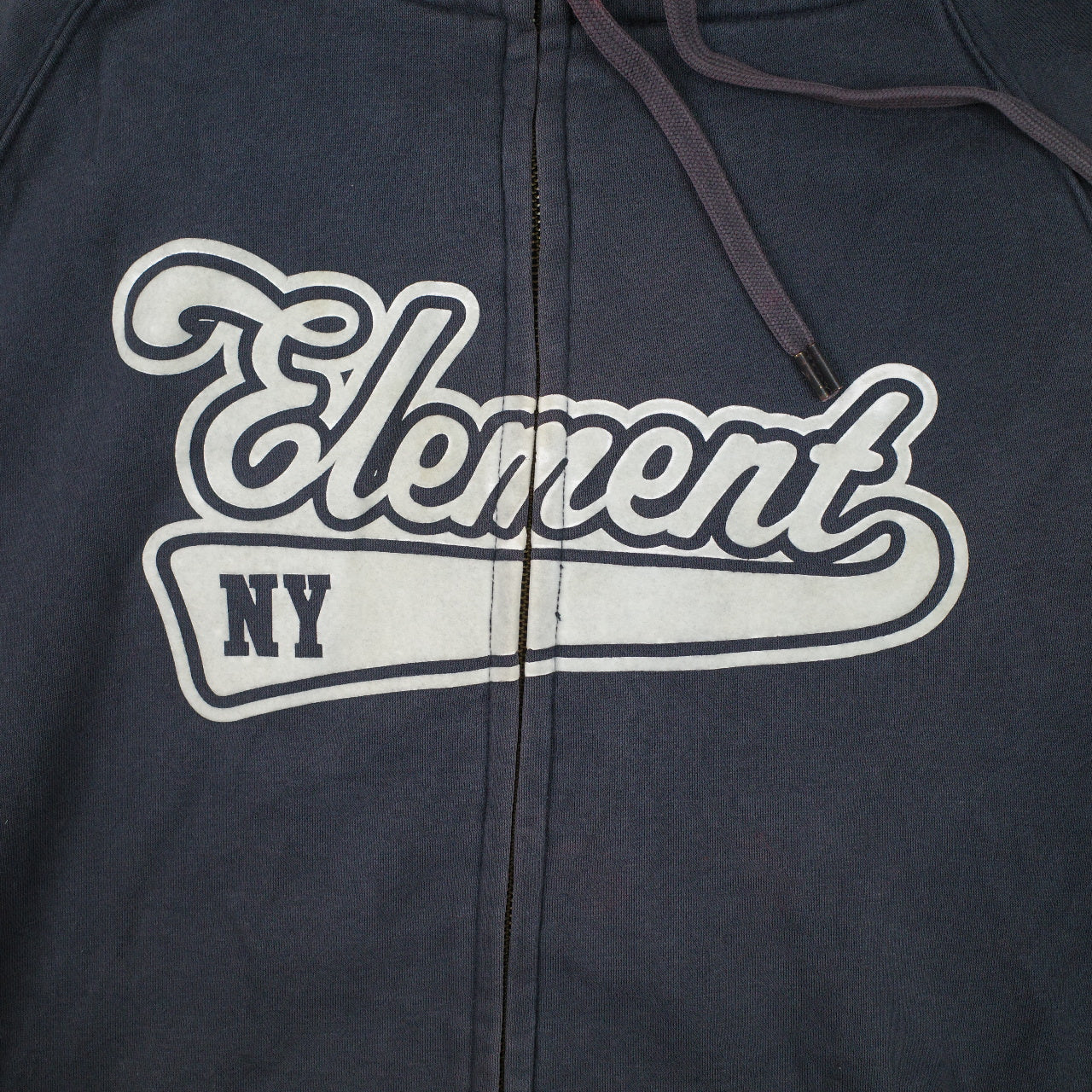 Element Zip Up Spell Out Y2K Black Hoodie Men's Large