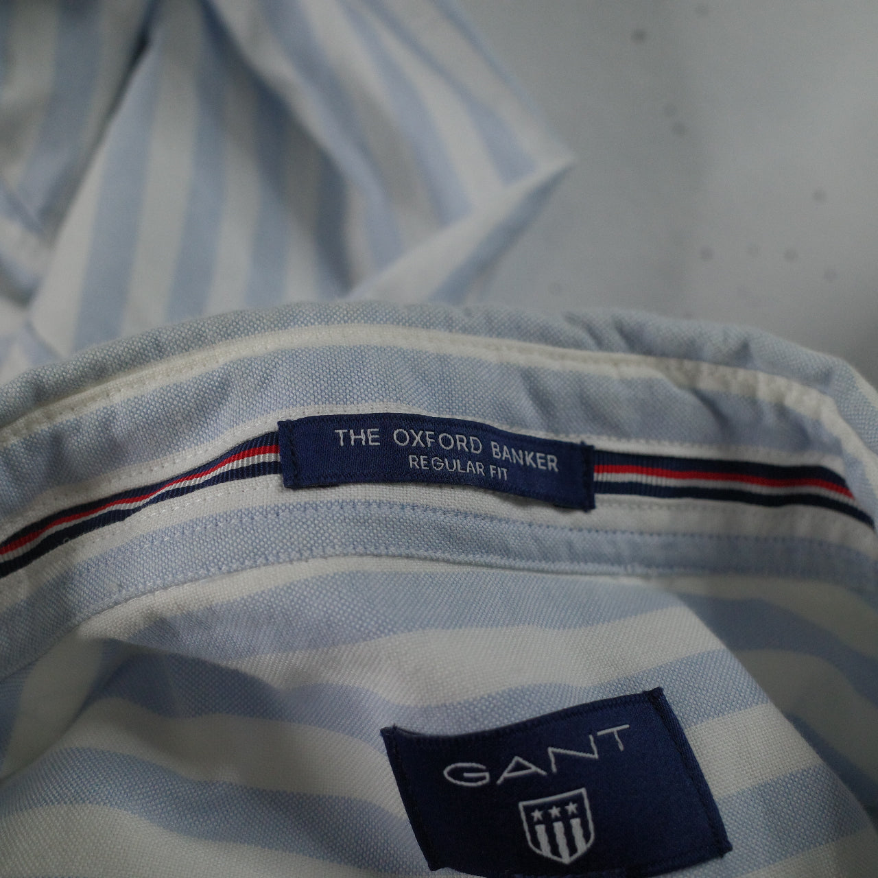 Gant Oxford Banker Blue White Stripe Cotton Button Up Mens 2XL