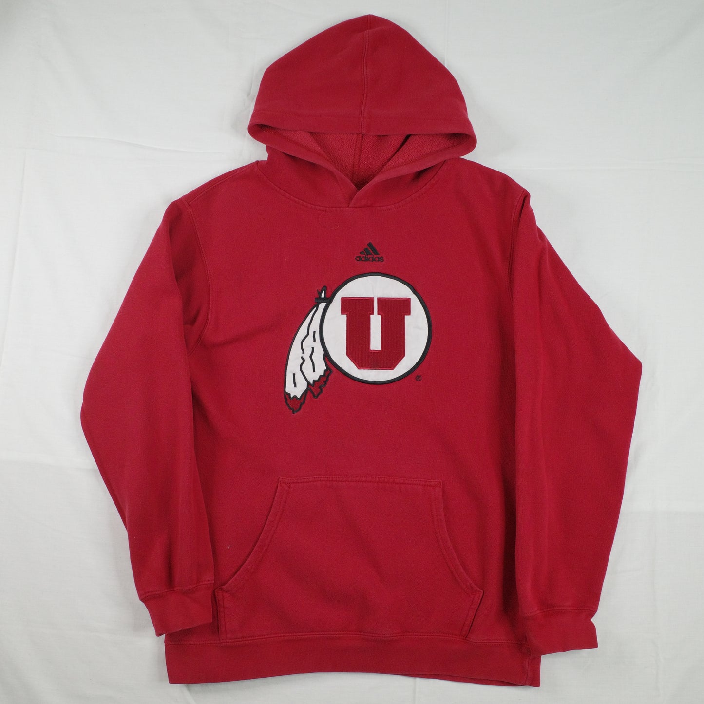 Utah Utes Hoodie Sweater Mens Small Red Sweatshirt Football Adidas Vintage
