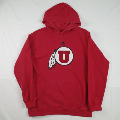 Utah Utes Hoodie Sweater Mens Small Red Sweatshirt Football Adidas Vintage