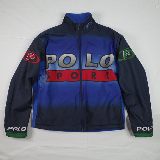 Vintage Polo Sport Ralph Lauren  Pepsi Cycling Jacket Fleece Lined RARE Mens Medium