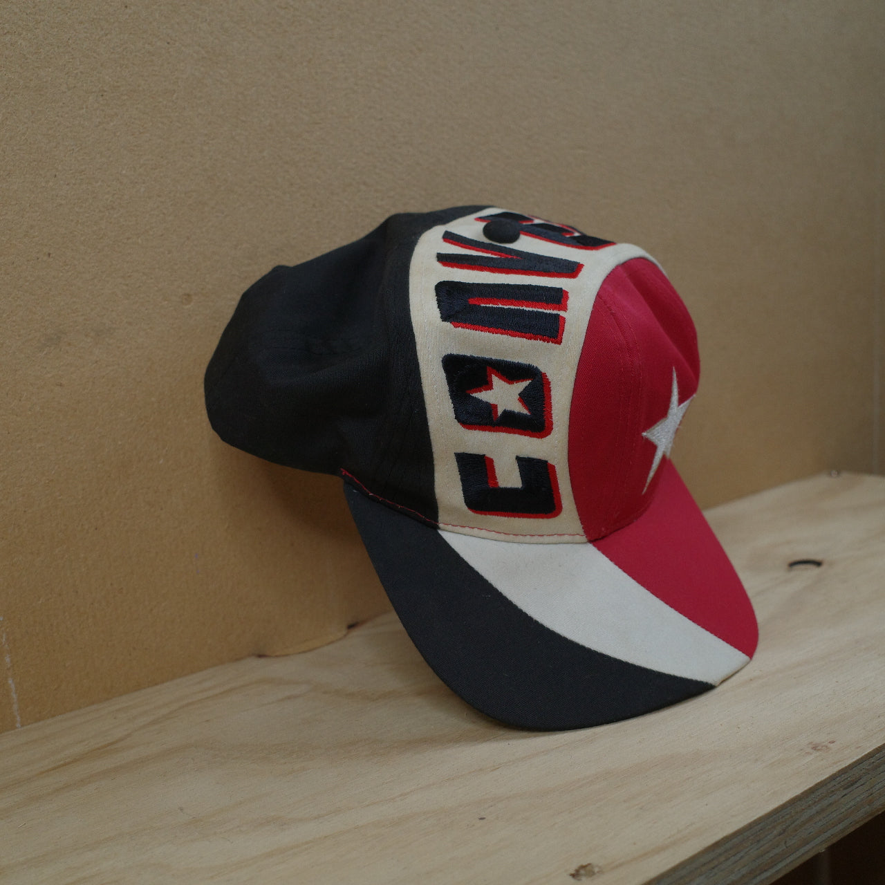 Vintage Converse Snap Back Cap Embroidered White Red Black Hat