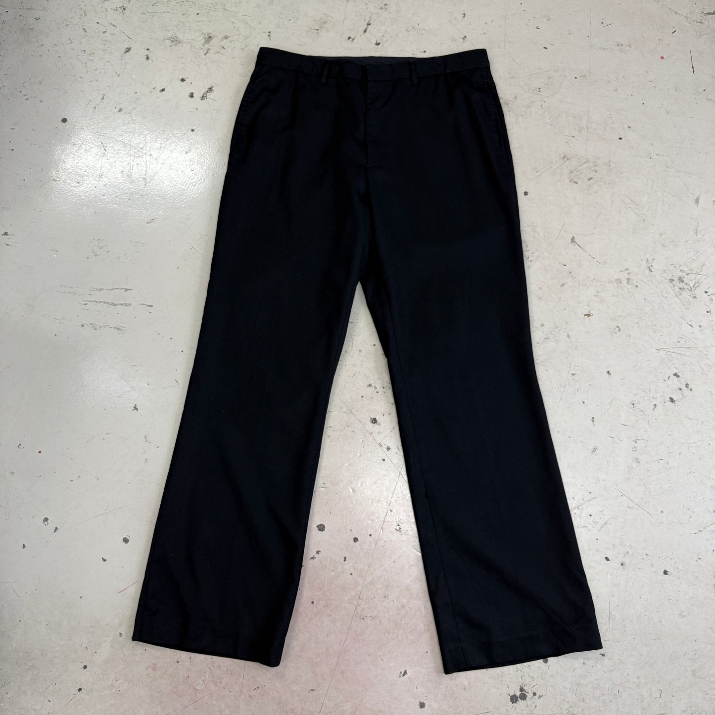 Calvin Klein Men's Black Grid Slim Fit Wool Blend Suit Pants 34 x 32 Missing Button