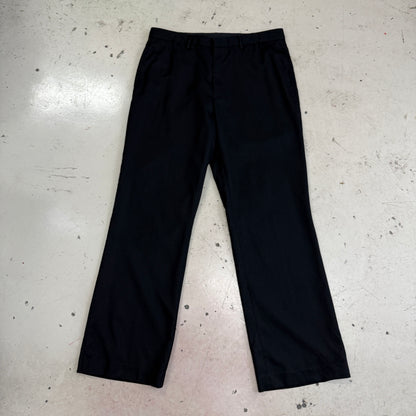 Calvin Klein Men's Black Grid Slim Fit Wool Blend Suit Pants 34 x 32 Missing Button