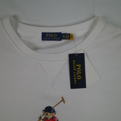 Polo Ralph Lauren Preppy Bear Polo Bear Pullover Sweatshirt White Mens XXL NWT