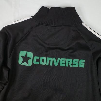 Vintage Converse Black Green Embroidered Spell Out Track Full Zip Jacket Mens XL