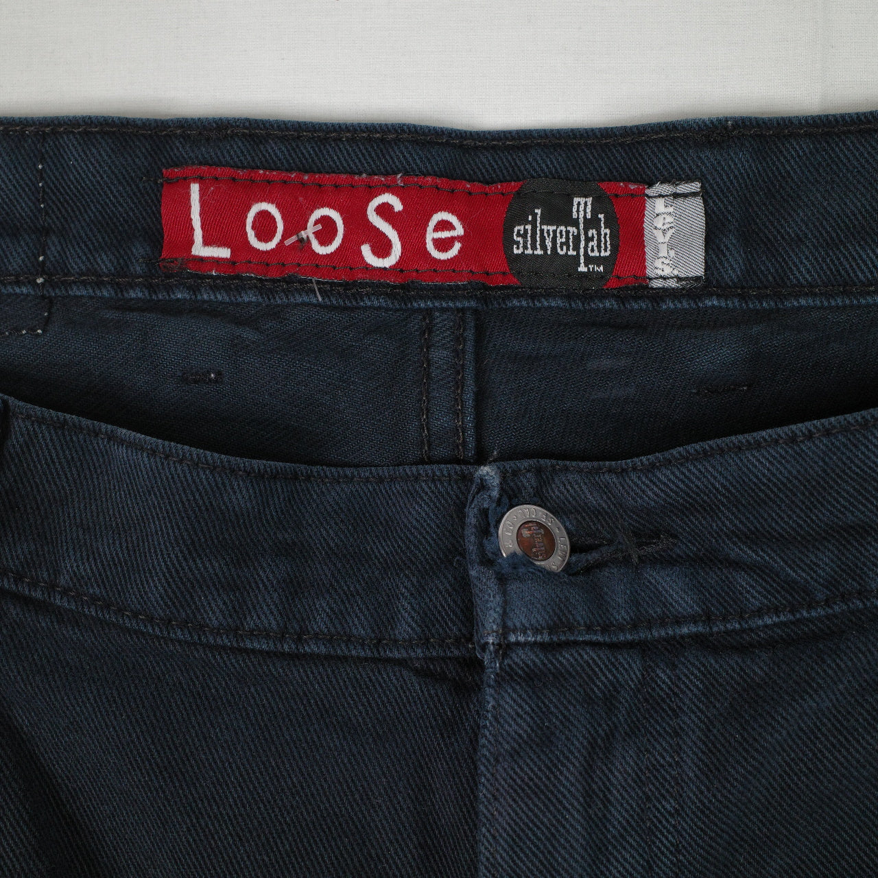 Vintage Levis Silvertab Jeans Denim Loose Dark Wash US Made W42 L32