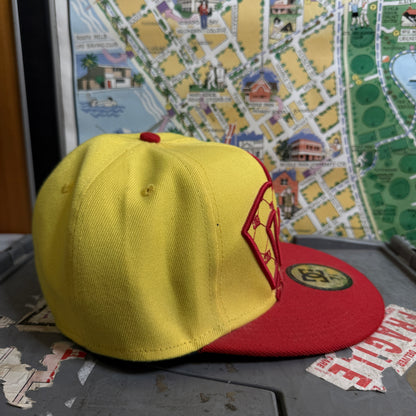 DC Shoes Fittted Cap 7 1/8 Yellow Red Embroidery Cap Hat