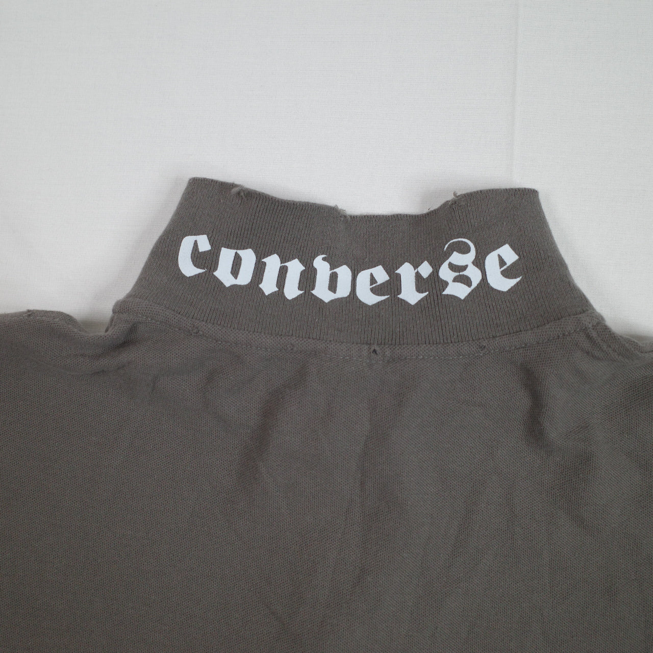 Vintage Converse Distressed Dark Grey Mens Short Sleeve Polo Medium New