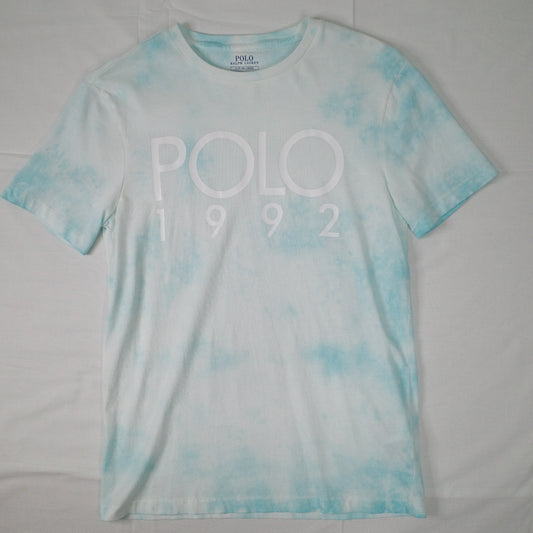 Polo Ralph Lauren 1992 Stadium Tie Die Baby Blue T-Shirt Mens Small Slim Fit NWT