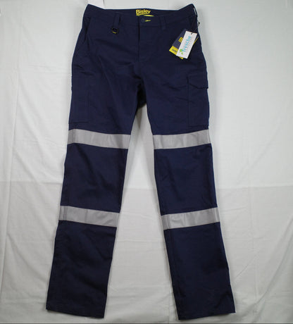 Bisley BPC6008T Mens Hi-Vis Taped Biomotion Stretch Cotton Cargo Pants 84L/33L