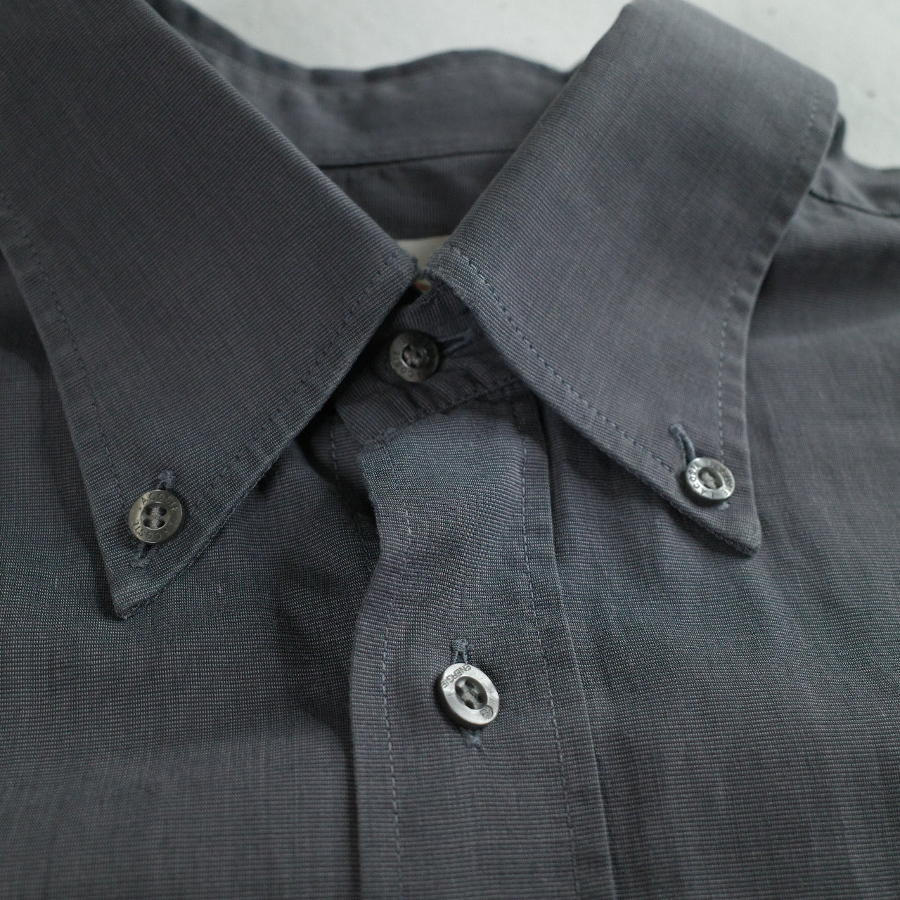 Vintage Lacoste Business Shirt Mens 40 Gray Button Down