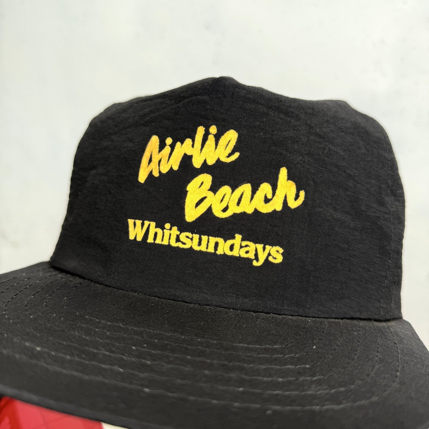 Vintage Nylon Airlie Beach Whitsundays Snapback Black Cap