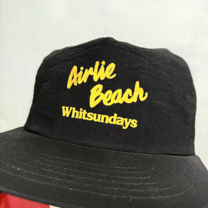 Vintage Nylon Airlie Beach Whitsundays Snapback Black Cap