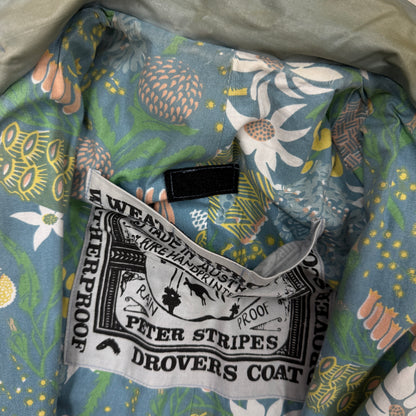 Dinkum Drovers Peter Stripes Drovers Coat Native Fauna Lined Teal Weatherproof Made In Australia Coat OS