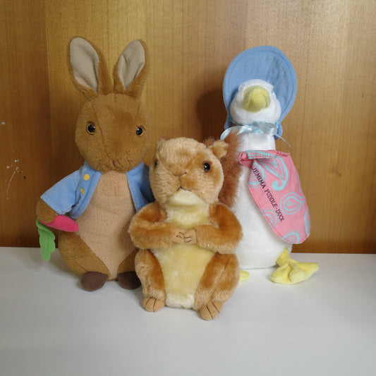 Peter Rabbit Beatrix Potter Plush Set Squirrel Nutkin Jemma Puddle Duck Peter Rabbit