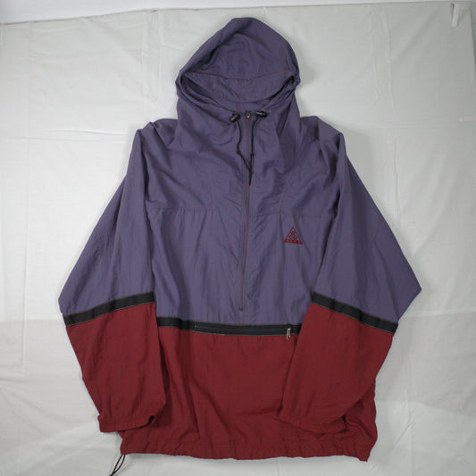 Vintage Nike ACG Purple Maroon Packable Windbreaker Jacket Mens Large FITS XL