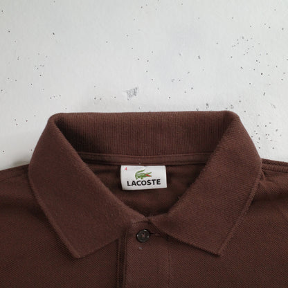 Vintage Lacoste Polo Shirt Brown Short Sleeve Mens Size 4 Medium