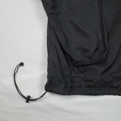Vintage Nike Nylon Black Big Back Windbreaker Swoosh Coat Jacket Overcoat Mens Medium