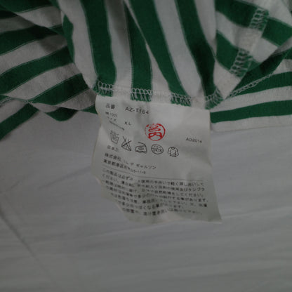 Comme Des Garcons CDG Play Green and White Striped Long Sleeve Crewneck T-shirt XL