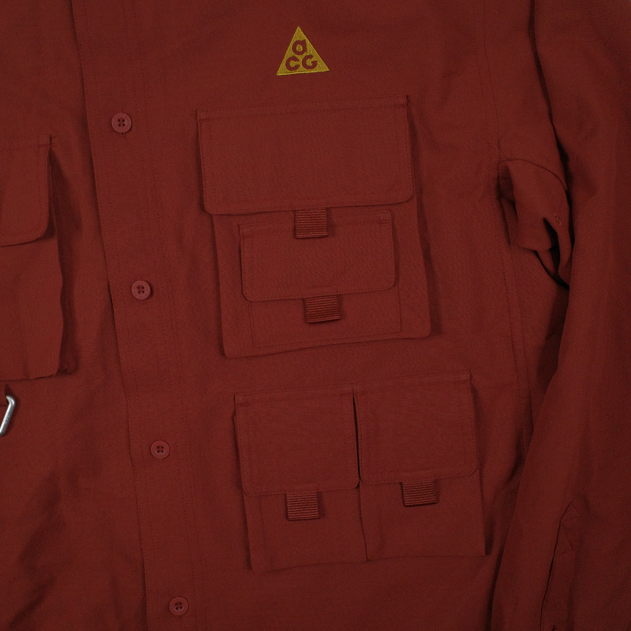 Nike ACG Dri-FIT UV Dev Trail Track Set Full Long Sleeve Button Up Pants Brown Mens Large SET NEW