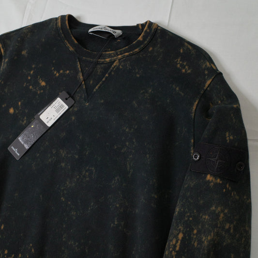 Stone Island OVD Acid Wash Black Sweatshirt Crewneck Mens Small NWT