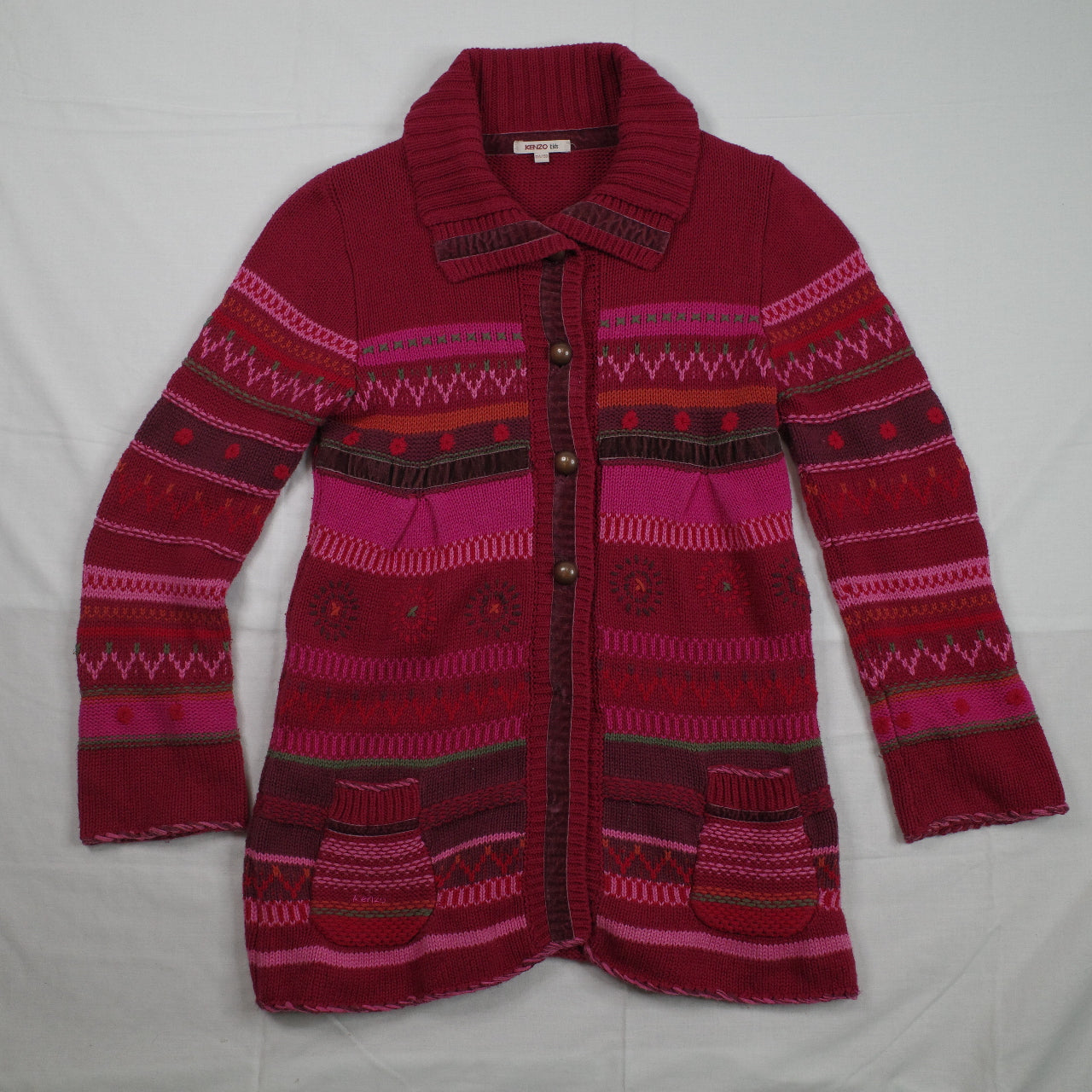 Kenzo Kids Cardigan Pink Knit Pink Red 12A/150