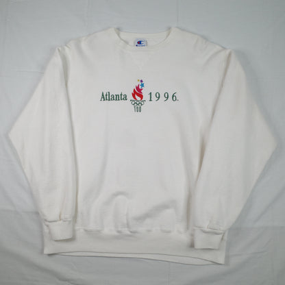 Champion Atlanta 1996 Olympics White Sweater Crewneck Mens XL