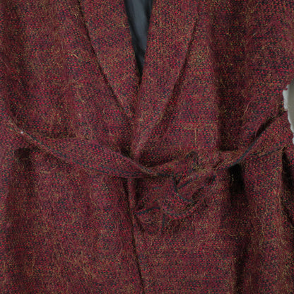 Vintage 70's Chambray Boule Red Glitter Wool Jacket Coat Sz 16 L Made in Great Britain VGC