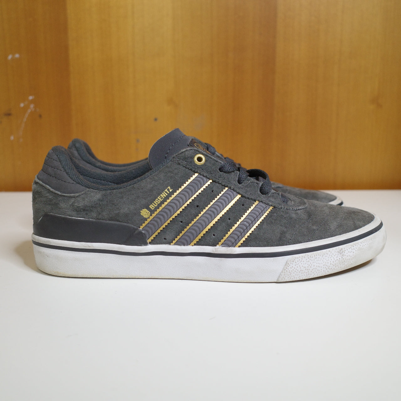 Adidas X Spitfire Busenitz Skateboarding Shoes Gray Suede Mens Sneakers US8