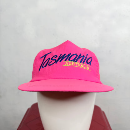 Vintage Nylon Tasmania Neon Pink Snapback Cap