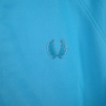 Fred Perry Track Jacket Baby Blue Twin Taped Full Zip Vinyl Details Made In Portugal Men's Large