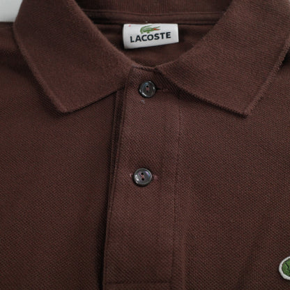 Vintage Lacoste Polo Shirt Brown Short Sleeve Mens Size 4 Medium