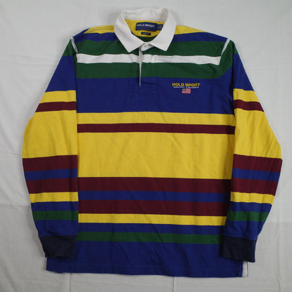 Polo Ralph Lauren Men's Classic Fit Polo Sport Rugby Shirt Blue Green White Large