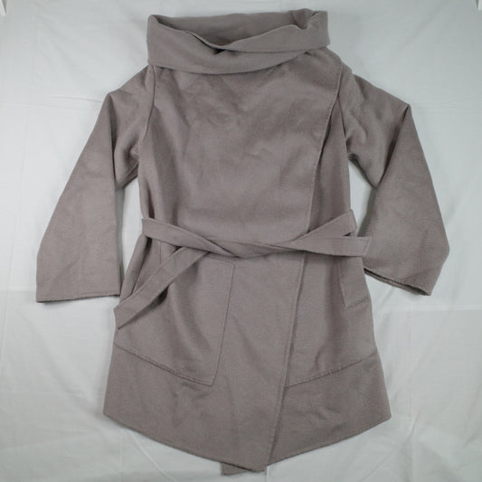 Max Mara Studio Light Brown Wool Shawl Coat Womens Tessuto Womens Large