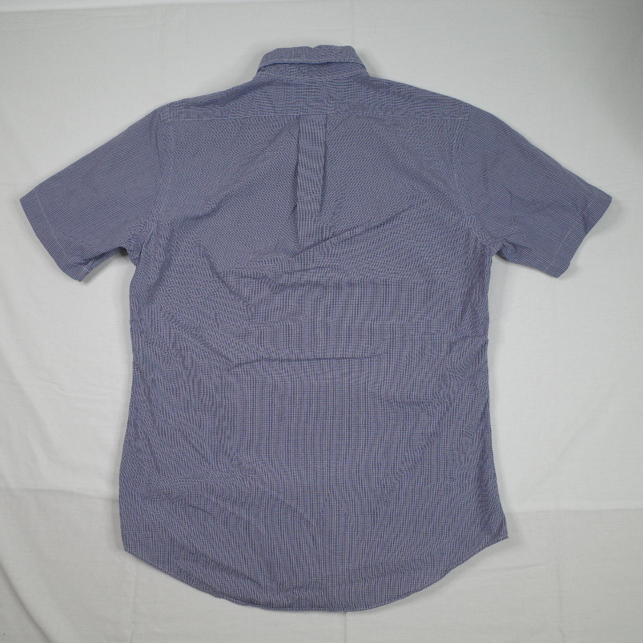 Polo Ralph Lauren Checkered Short Sleeve Blue Button Up Shirt Mens Medium