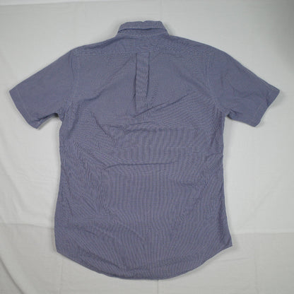 Polo Ralph Lauren Checkered Short Sleeve Blue Button Up Shirt Mens Medium