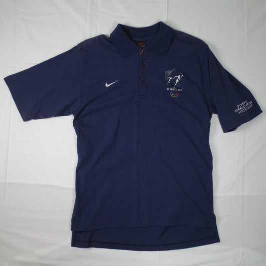 Vintage Nike Olympic Aid Polo Short Sleeve Australia Made Mens Medium SIGNED