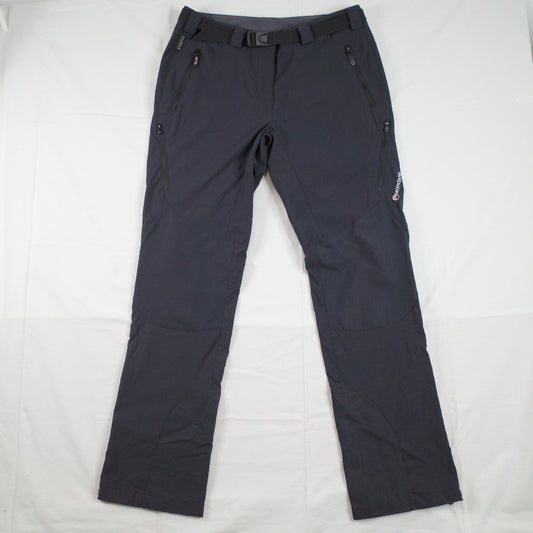 Montane Terra Stretch Pants Size Womens UK 12 Regular Black Hiking Trousers